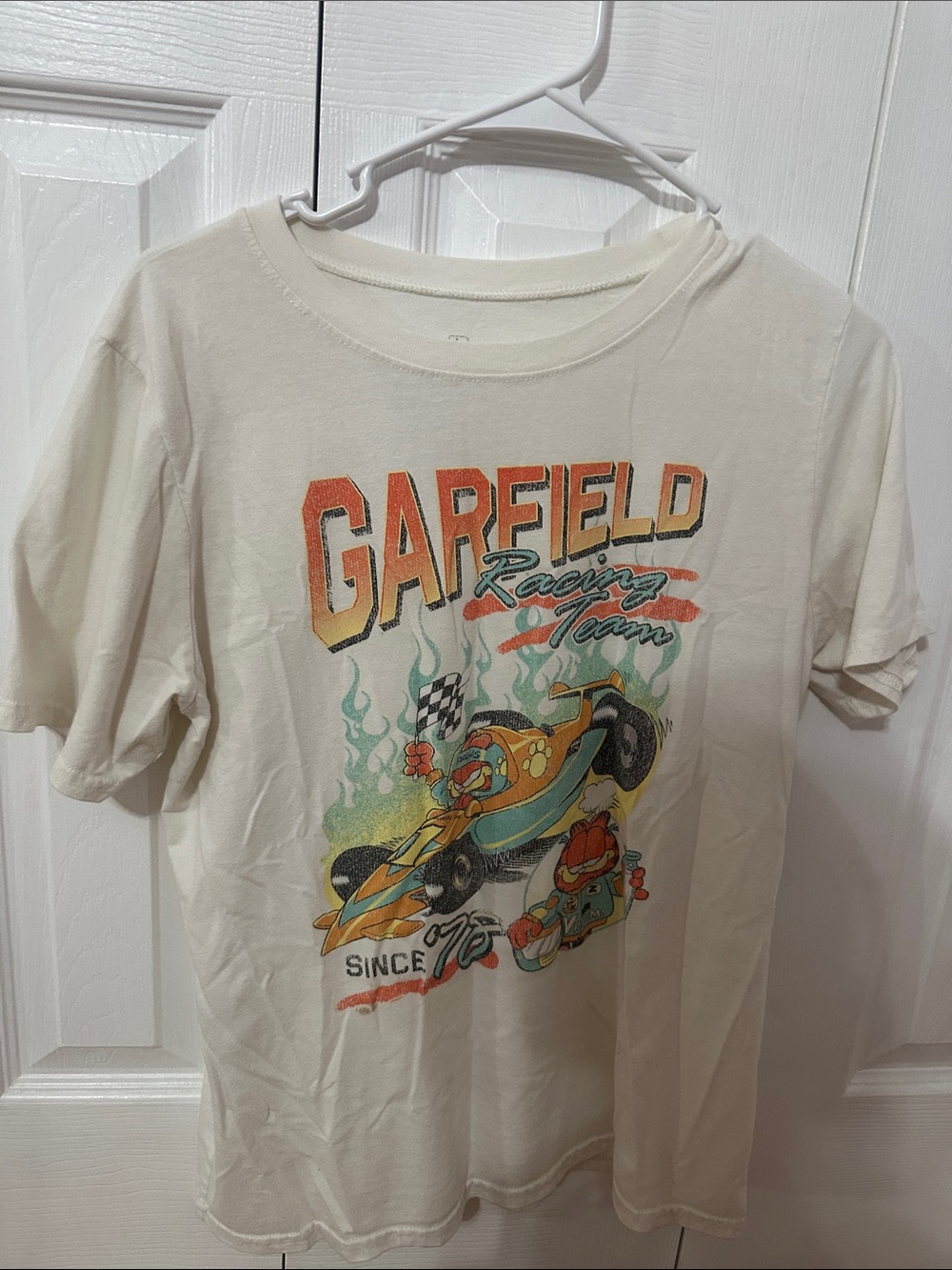 Target Garfield Racing Team Kids Tee - Cream & Orange Accents
